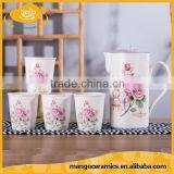 Cheap Wholesale Ceramic Tea Cup and Tea Pot Sets thumbnail-1
