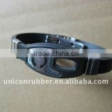 silicon rubber bracelet with metal