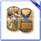 Factory Die Cast Rectangle Antique Bronze Enamel Vintage Dog Tag