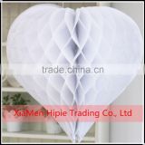 Large Size 16" White Heart Honeycomb Wedding or Party Hanging Decorations