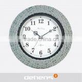 DEHENG hand woven large garden style iron wall clock