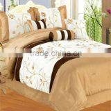 7pcs Faux Silk Embroidered Comforter Set
