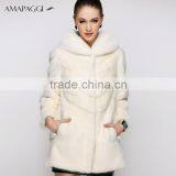 Factory Diectly Sale White Mink Fur Coat Wholesale thumbnail-1