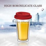 christmas sales high borosilicate double wall coffee mug for 200ml