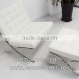 foshan furniture wholesale white genuine leather office barcelona sofa set with footrest