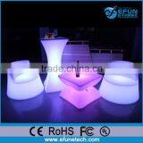 Factory Price Battery Rechargeable Plastic Color Led Table and Chair Set