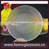 Glass Factory Supply Embossed Pearl Plate Glass Platter Raindrops Serving Dish Stock Pan thumbnail-1