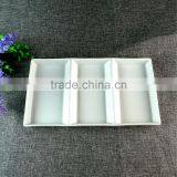 Wholesale Chaozhou 3 Oblong Home Goods Dinnerware White Porcelain Afternoon Tea Plate thumbnail-2