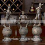 Set of 3 Resin Vintage Baseball Player Figurine thumbnail-1