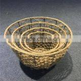 Set 3 Hot Sales Decorative Eco-friendly Recycled Woven Natural Basket Cheap Wholesale Hemp Rope Basket thumbnail-1