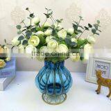 Wrought Iron Flower Glass and Metal Vases Factory Wholesale Home Decorative Crafts Antique thumbnail-2