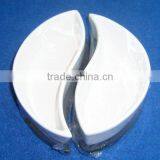 Leaf Shaped Ceramic Snack Plate Divided Plate Tray With Wooden Base thumbnail-1