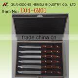 Wooden Handle Stainless Steel Steak Knife Set thumbnail-1