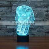 Pyramid Pharaoh 3D LED Illusion Night Light Touch Switch Table Desk 7 Color Lamp thumbnail-2