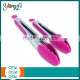 Silicone Stainless Steel Tong Set - BBQ Salad Bread Serving Tongs Kitchen Cooking Tools thumbnail-2