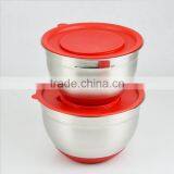 Wholesale Non-slip Stainless Steel Mixing Salad Bowl With Spout thumbnail-2