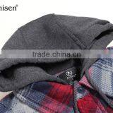 Express Wholesale Hooded Men Fleece Plaids Jacket thumbnail-3