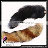 CX-R-05 Promotional Key Chain Natural Color Fancy Fox Fur Tail Key Ring thumbnail-2