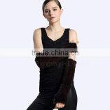 CX-A-58B Ladies Warm Mink Fur Double Face Leather Winter Gloves thumbnail-2