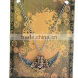 Ebay Hot Selling Gothic Jewelry Wing Geometric Gear Pendants Steampunk Necklace thumbnail-4