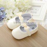 Wholesale Soft Sole Baby Leather Shoes Yellow Lace Bow Kids Shoes Baby thumbnail-1
