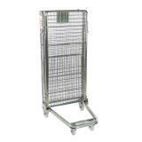 Warehouse Wire Mesh Steel Storage Roll Cage Chrome Plated