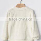 Hot Sale Plain White Organic Cotton Baby Cardigan Clothes thumbnail-3