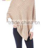 New Fashion Wrap Poncho Cable Cotton Ponchos thumbnail-2