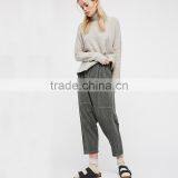 Comfy All Cotton Drop Crotch Fit Easy Drawstring Waist Womens Harem Pants thumbnail-4