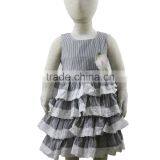 Wholesale Boutique Clothing Stripe Ruffle Lace Girl Tutu Dress thumbnail-1