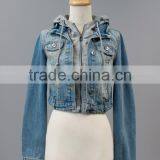 Hot Sale 2017 Denim Jacket Women Short Jean Denim Jacket Ladies Bike Jackets thumbnail-2