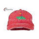 Red Golf Flag on the Green Embroidered Washed Golf Baseball Hats thumbnail-1