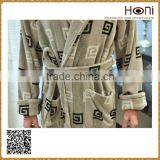 Men's Patterned Cotton Soft Bathrobe With Belt thumbnail-4