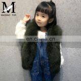 2016 European Winter New Girls Light Blue Cute Plush Real Fox Fur Kids Fur Vest thumbnail-2