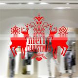 Christmas Decoration Supply Merry Christmas Deer Pattern Wall Stickers for Children