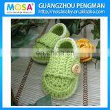 Handmde Crochet Baby Booties - Crochet Baby Shoes - Green Baby Girl Booties - Crochet Mary Janes - Handmade Fashion Baby Booties thumbnail-2