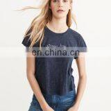 Basic Wear Women Clothing Print Logo Short Sleeve t Shirt Comfortable 100%cotton t Shirt for Girls thumbnail-3