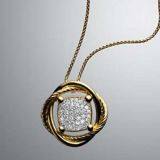 Gold Plated 925 Silver Jewelry 11mm Pave Diamond Infinity Necklace(N-047)