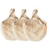 Ecology Reusable Cotton Mesh Grocery Bags Cotton String Bags Net Shopping Bags Mesh Bags Pack of 3 (Beige) thumbnail-3