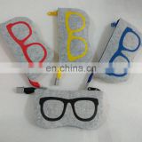 custom logo printed wool eyeglass sheeves material glasses simple styles felt bag