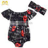 Girl Valentine's Crushed Velvet Playsuit Baby Boho Off Shoulder Jumpsuit Baby Boutique Wholesale thumbnail-1