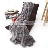 2020 Winter Trending Home Textiles Polyester Printed Dark Grey Flannel Fleece Brushed Blanket thumbnail-1