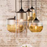 Ручная стеклянная лампа с цветным опальным белым стеклом и алюминиевым подвесным светильником