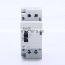 2P 63A 2NO 220V/230V 50/60HZ Din Rail Household AC Modular Contactor With Manual Control Switch