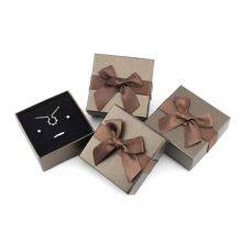 Brown Bow Jewelry Packing Box Ring Necklace Earrings Bracelet Box Gift Handbag Matching thumbnail-1