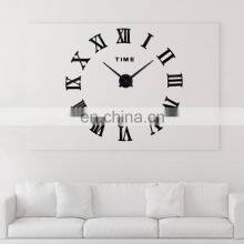 Large DIY Decorative Frameless 3d Home Office Roman Numerals Wall Sticker Clock Decals thumbnail-3