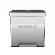 60L Top Quality Recycling Bin 2021 New Fashion Recycled Bins Household Kitchen Stainless Steel 410 Garbage Bin