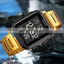 SKMEI 1589 High Quality Men Watch Fashion Luxury Style Stainless Steel Square Mens Digital Watches thumbnail-3