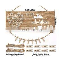 Bamboo Wood Printed Decorations for Living Room Wedding Christmas Frames Home Sign Cute Walls Decor Restaurant Modern Arts thumbnail-1