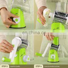 Kitchen Manual Round Mandolin Slicer Grinder Multifunction Cheese Grater Vegetables Grinder thumbnail-5